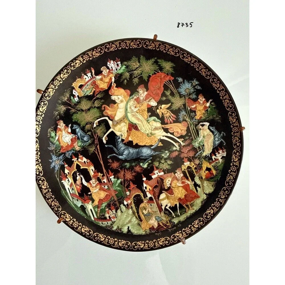 Russian Palekh Plate Firebird Vikhrov LFZ USSR 1991 Limited